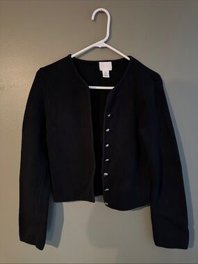 H&M Black Women's Button-Front Knit Cardigan